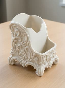 Ornate Baroque Desk Organizer & Luxury Stationery Caddy 3d model