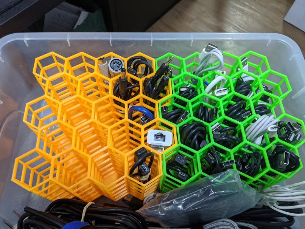 Drawer Cable Storage Hive - Punched 3d model