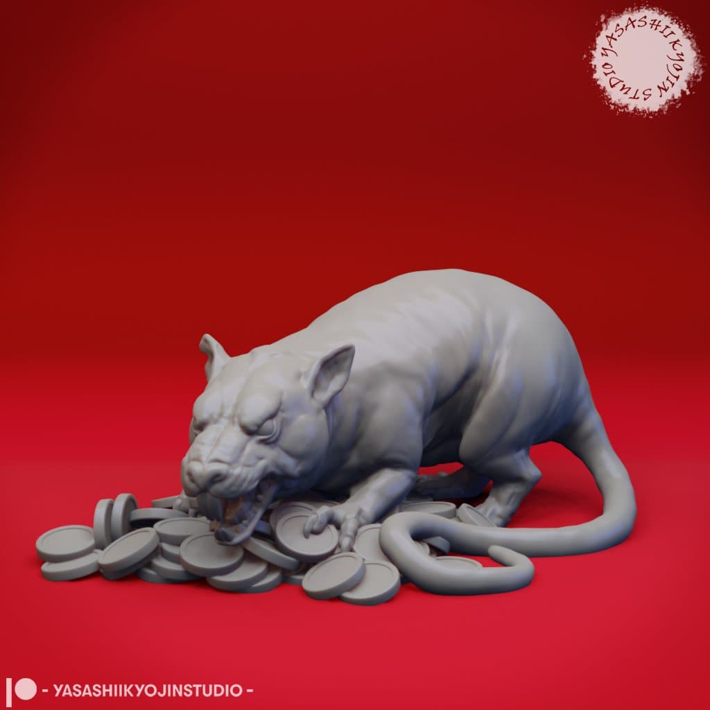 Maks the Giant Rat - Tabletop Miniature 3d model