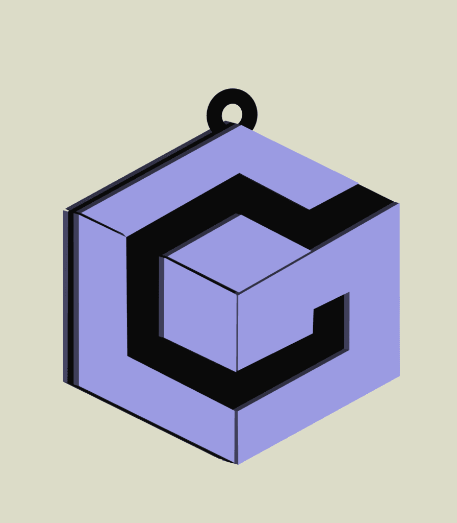 Nintendo Gamecube earring, key chain, dogtag, jewlery 3d model