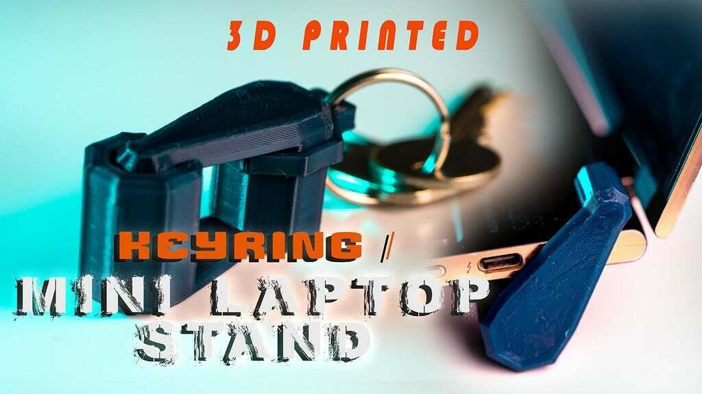 Laptop Mini Stand with keychain 3d model