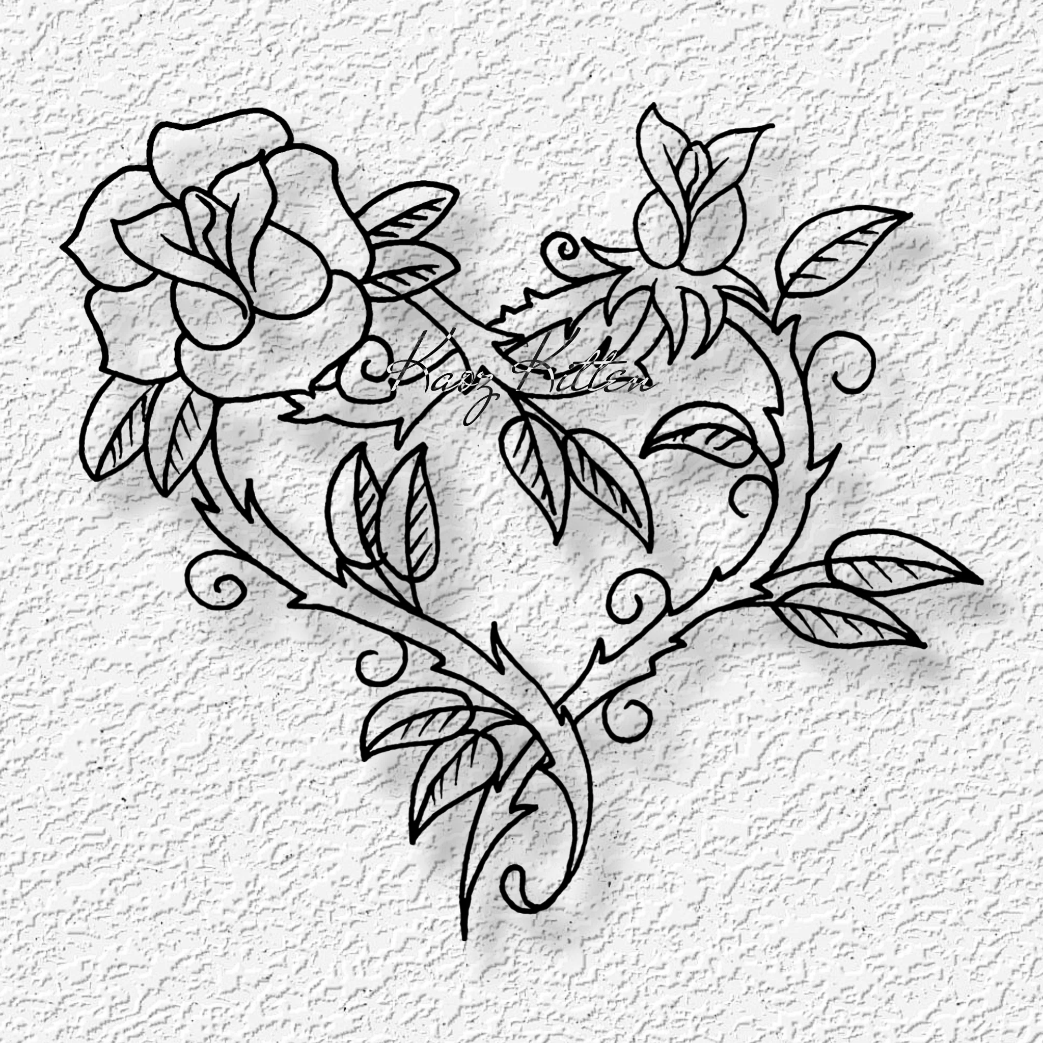heart with rose vines wall art valentines day love home decor 3d model