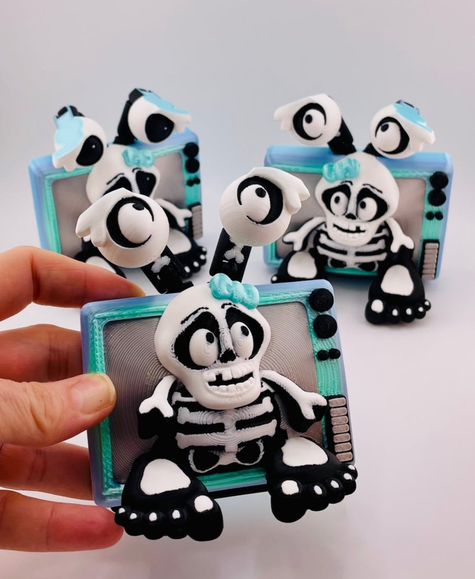 TV Skeleton Monster Magnet 3d model