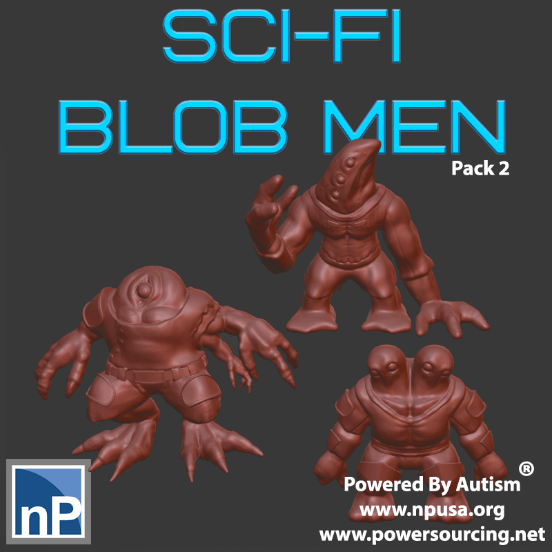 Sci-Fi Blob Men, pack 2 3d model