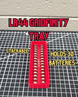 LR44 Battery Gridfinity Bin (3x1x3) 3d model