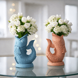 Fish Vase & Organizer | Koi Fish Planter | Ocean Home Decor | Japanese Nautical Plant Pot 3d model