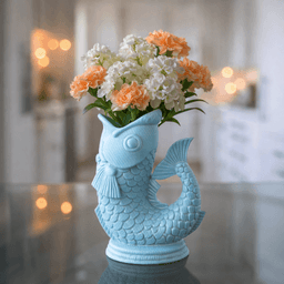 Fish Vase & Organizer | Koi Fish Planter | Ocean Home Decor | Japanese Nautical Plant Pot 3d model