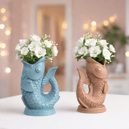 Fish Vase & Organizer | Koi Fish Planter | Ocean Home Decor | Japanese Nautical Plant Pot 3d model