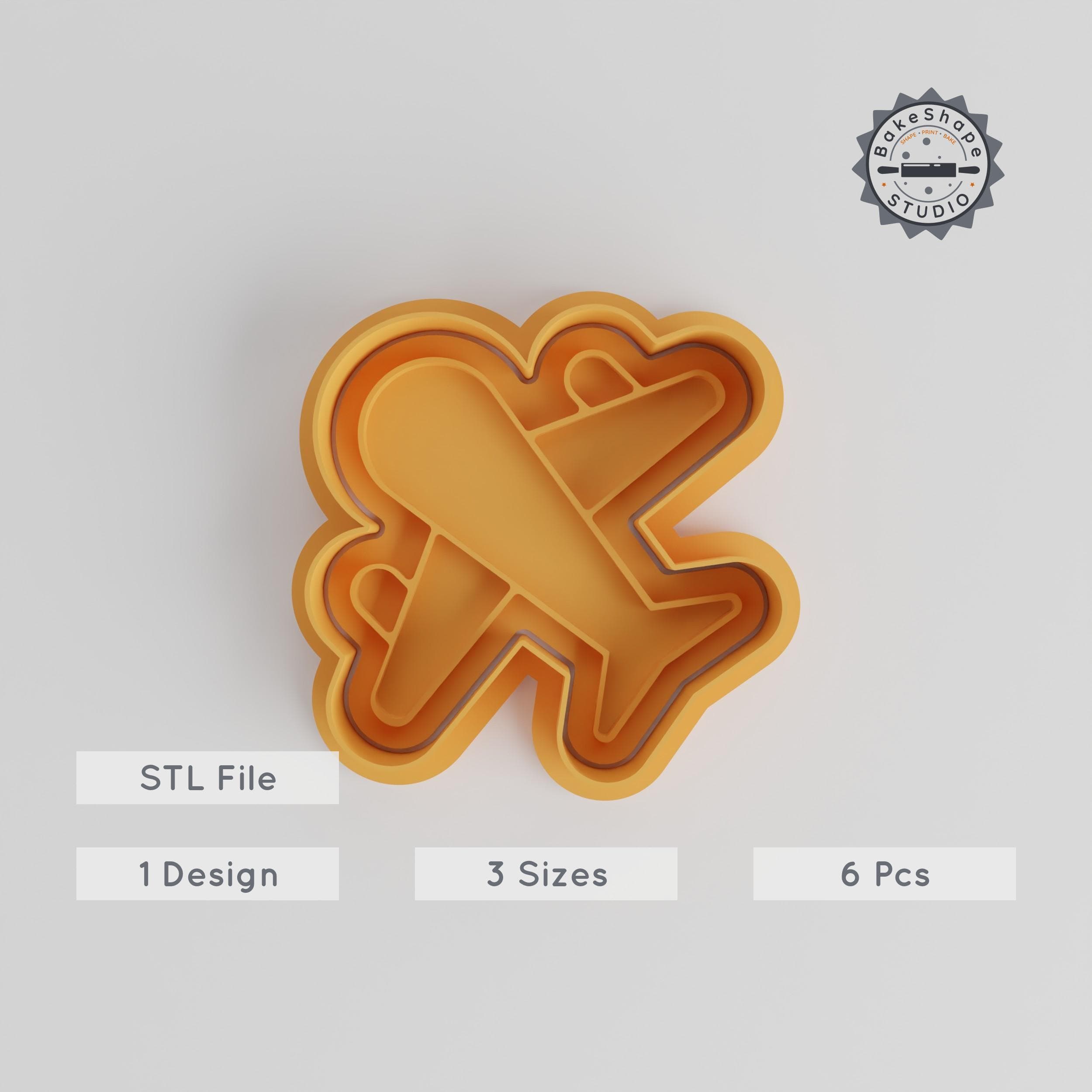 Airplane Shape Cutter & Stamp Set, 6-Piece, Perfect for Cookies & Fondant, Includes S/M/L Sizes, Ideal for Baking, Aviation Enthusiasts PRODUCT_4789 3d model