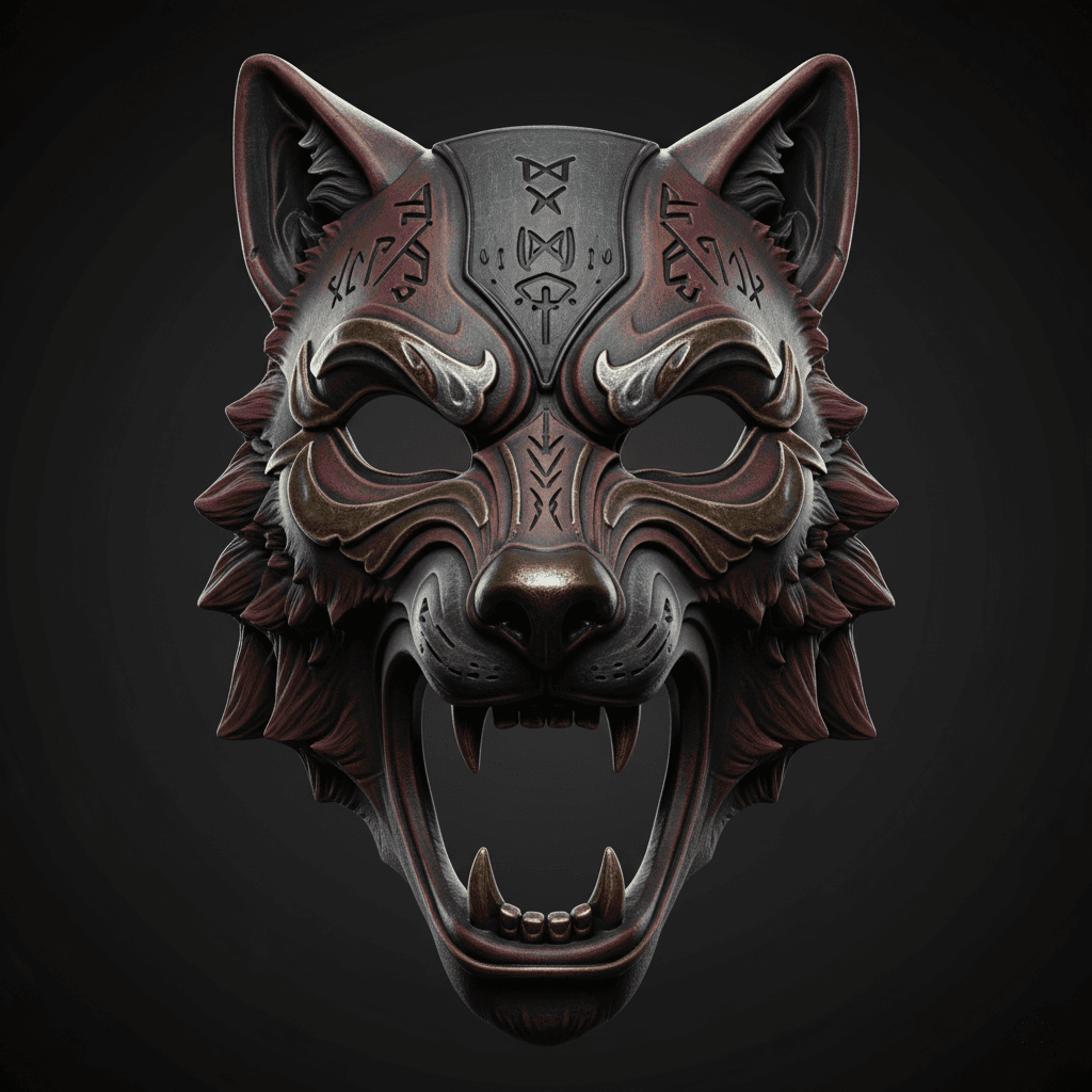 Demon Wolf Wearable Horror Mask Printable STL Design 3d model