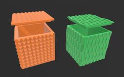 Square Pattern Texture Storage Box Container