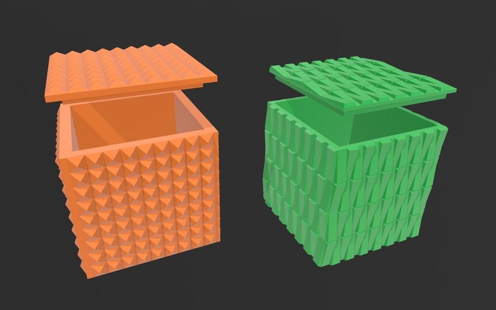 Square Pattern Texture Storage Box Container 3d model