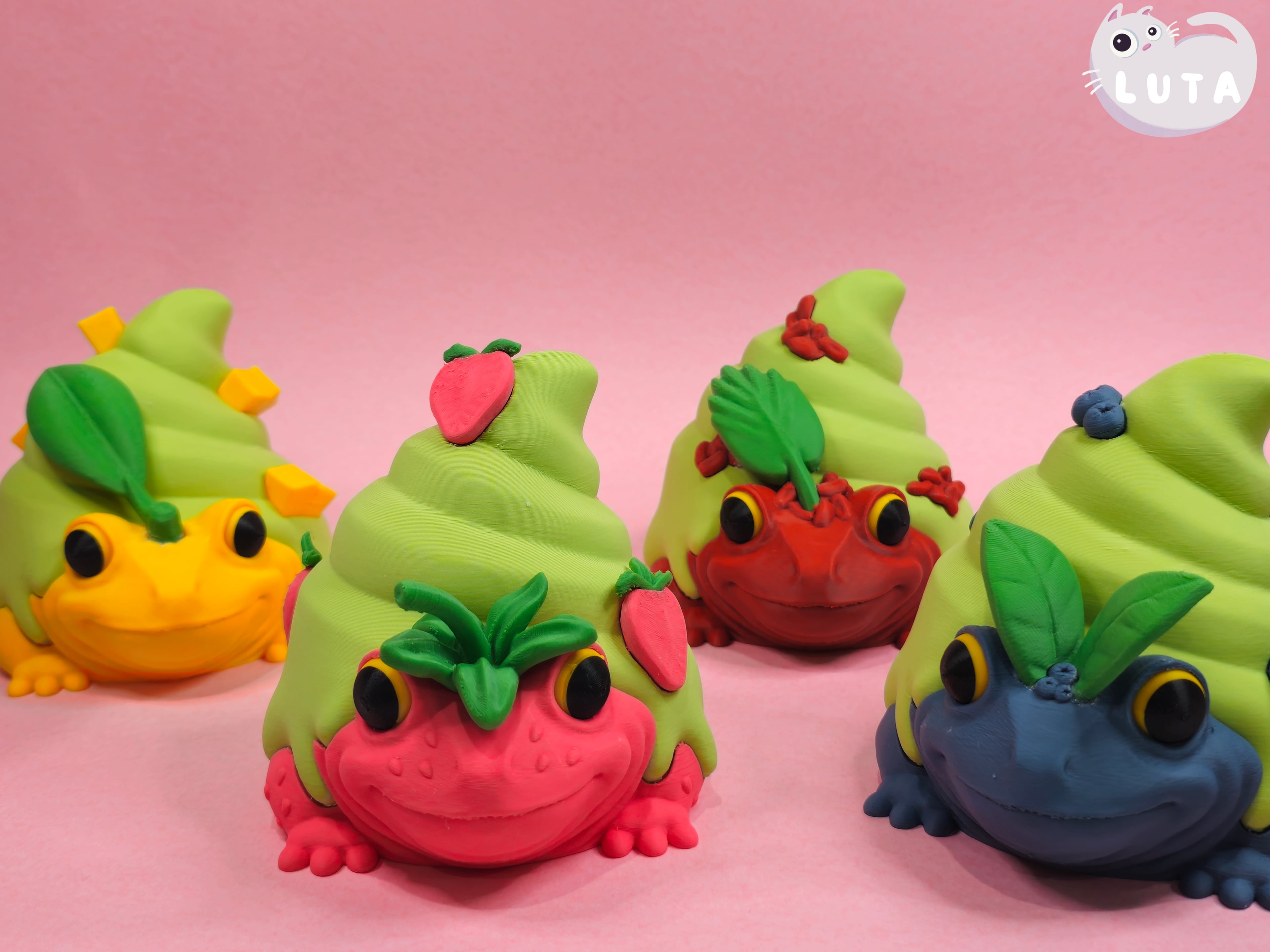 Strawberry Matcha Frog 3d model