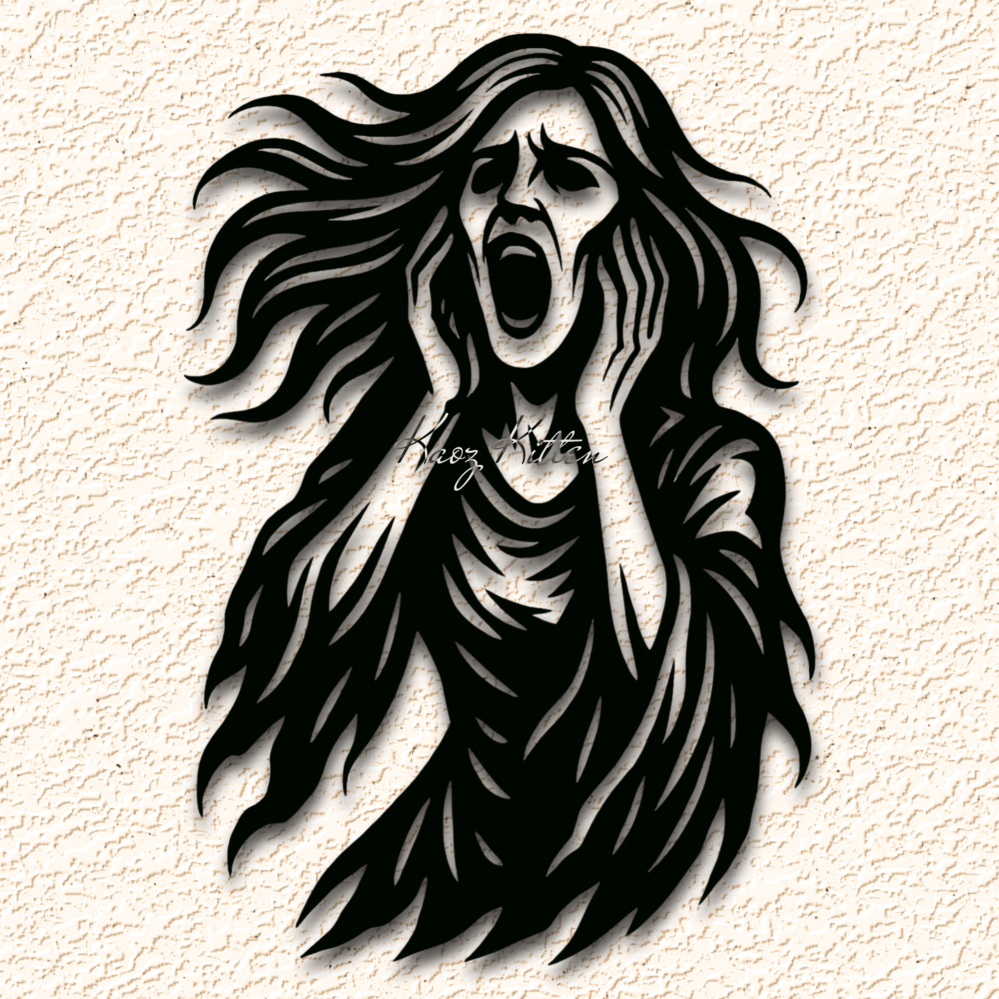 halloween banshee wall art home decor 3d model