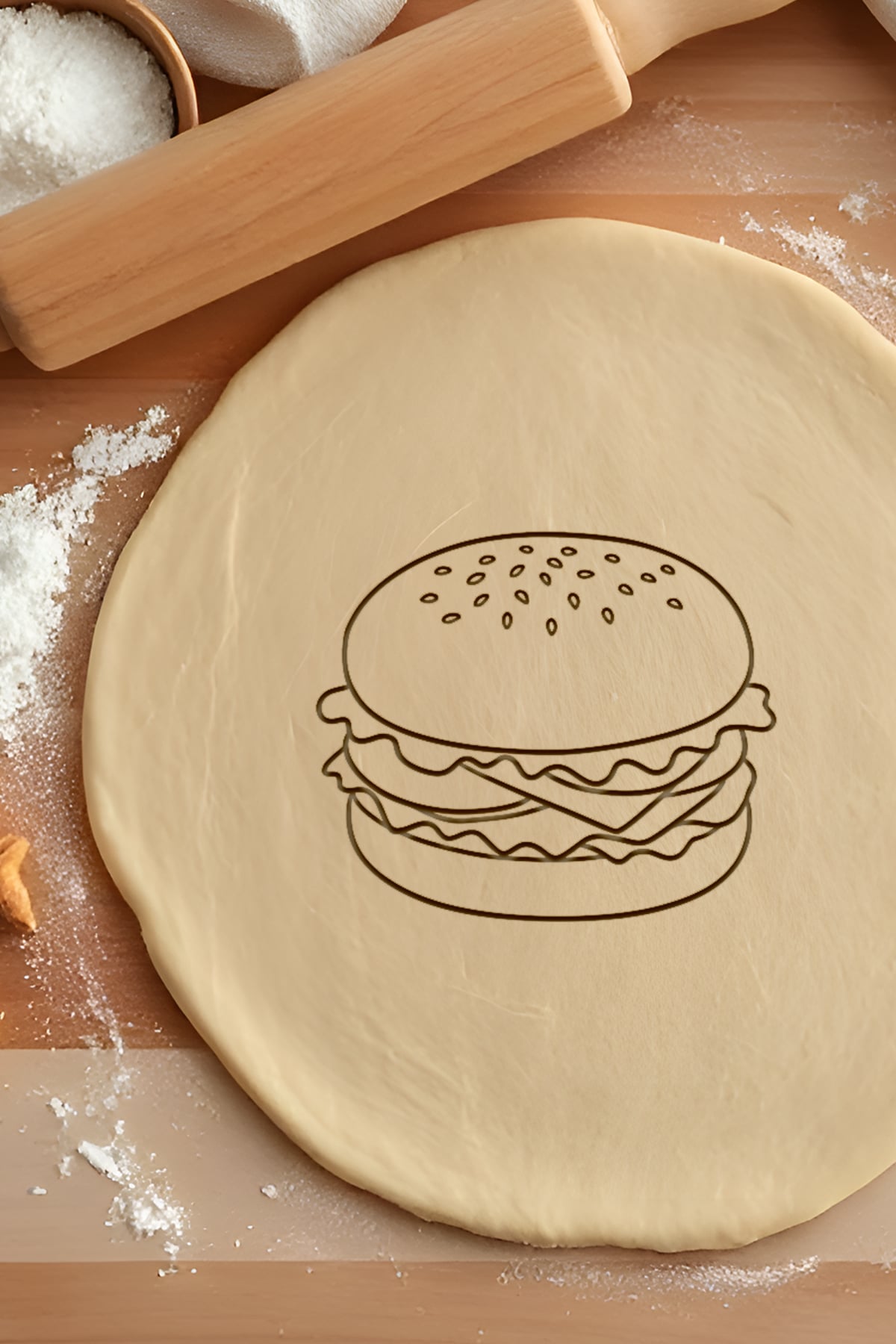 Hamburger Cookie Cutter, Biscuit Cutter 3d model