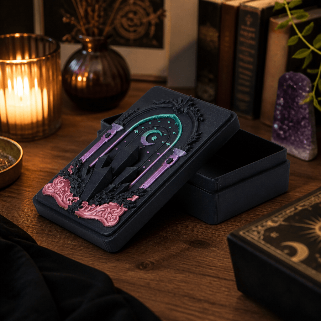 Celestial Tarot Card Box with Mystical Design 3d model