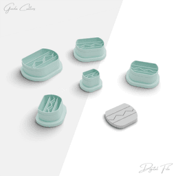 Indoor Potted Plants Polymer Clay Cutter Pack, 10 Models, 2 Cutter Version, 5 Size, No: 1140 3d model