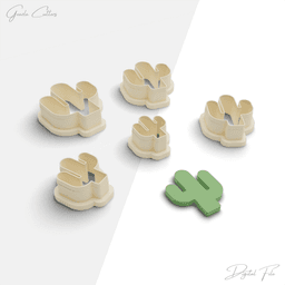 Indoor Potted Plants Polymer Clay Cutter Pack, 10 Models, 2 Cutter Version, 5 Size, No: 1140 3d model