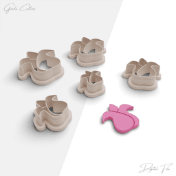 Indoor Potted Plants Polymer Clay Cutter Pack, 10 Models, 2 Cutter Version, 5 Size, No: 1140 3d model