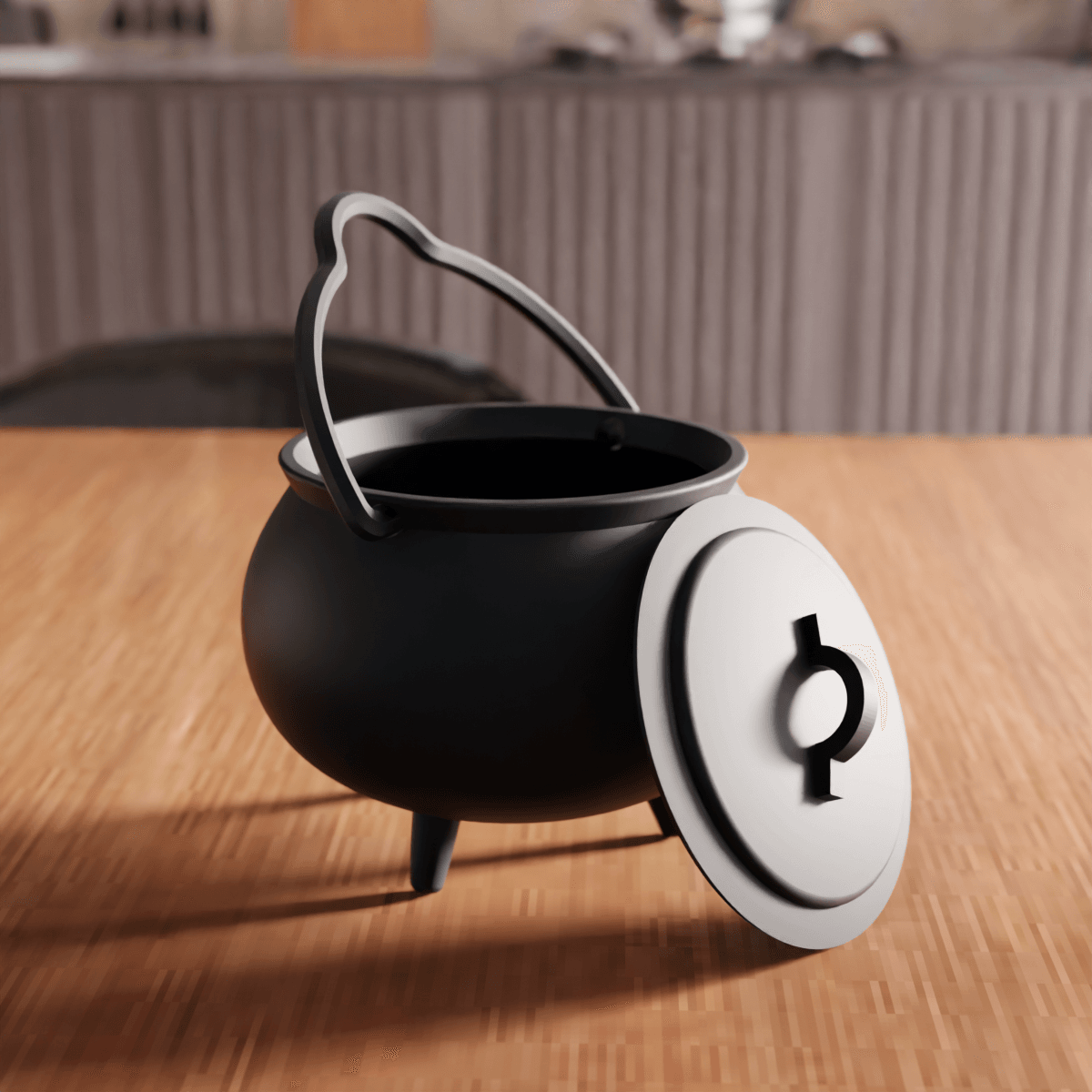 Halloween Witch Cauldron Storage Box Candy Bucket 3d model