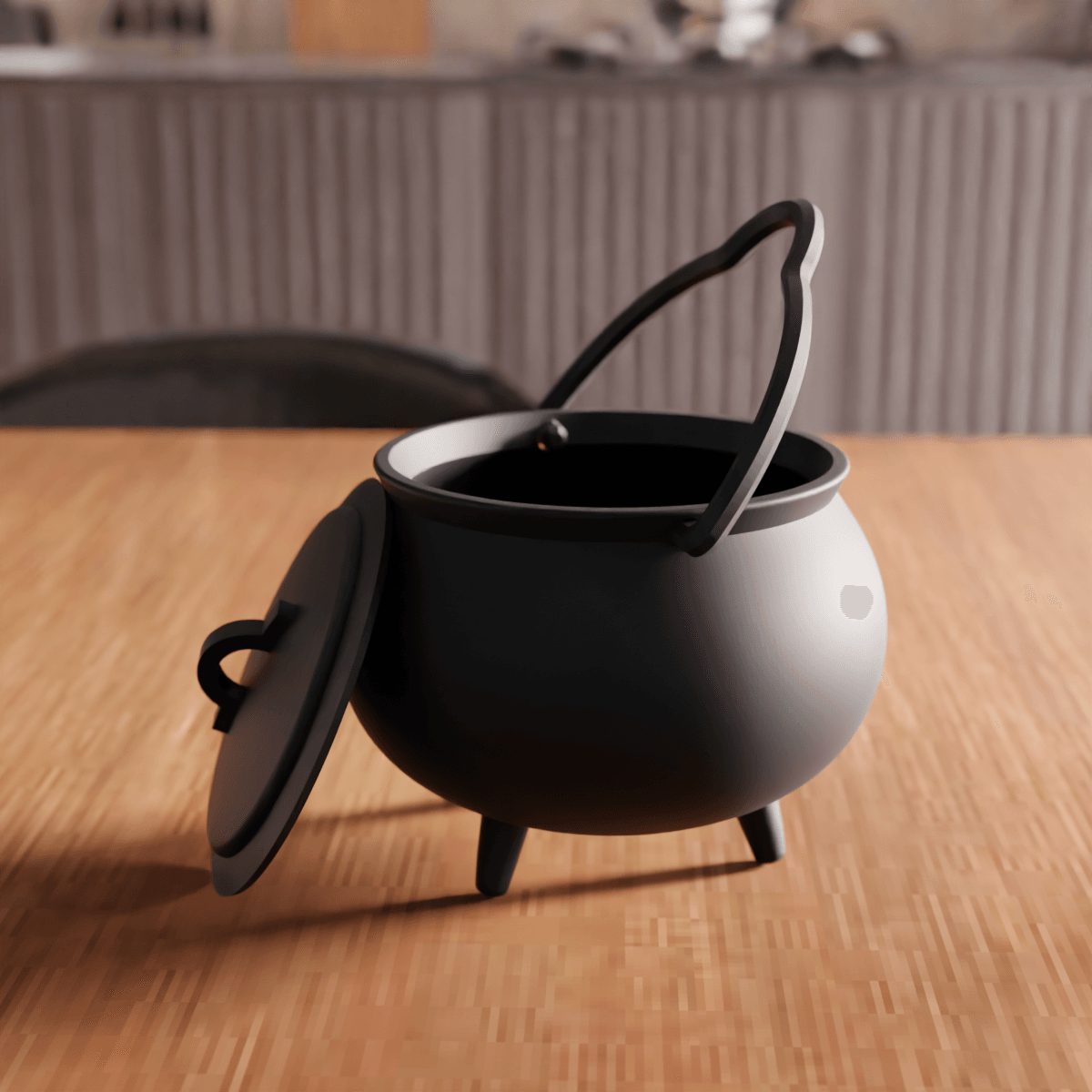 Halloween Witch Cauldron Storage Box Candy Bucket 3d model