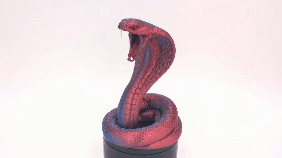 King Cobra Statue – Multicolor Print 3d model