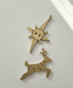 RUDOFLEX | Reindeer & Star Keychains | Print-in-Place, No Supports 3d model