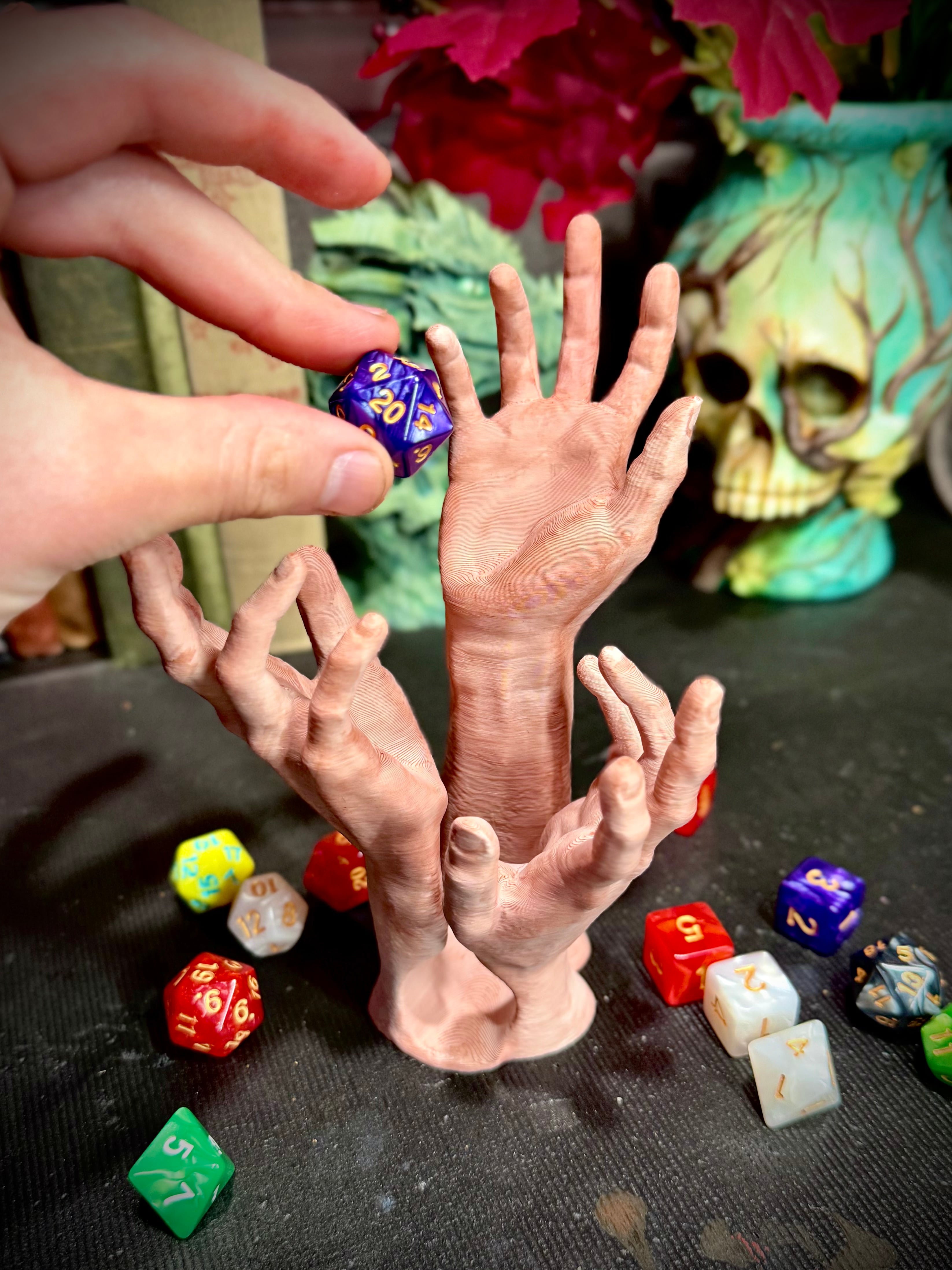 three hands dice tower 3d model