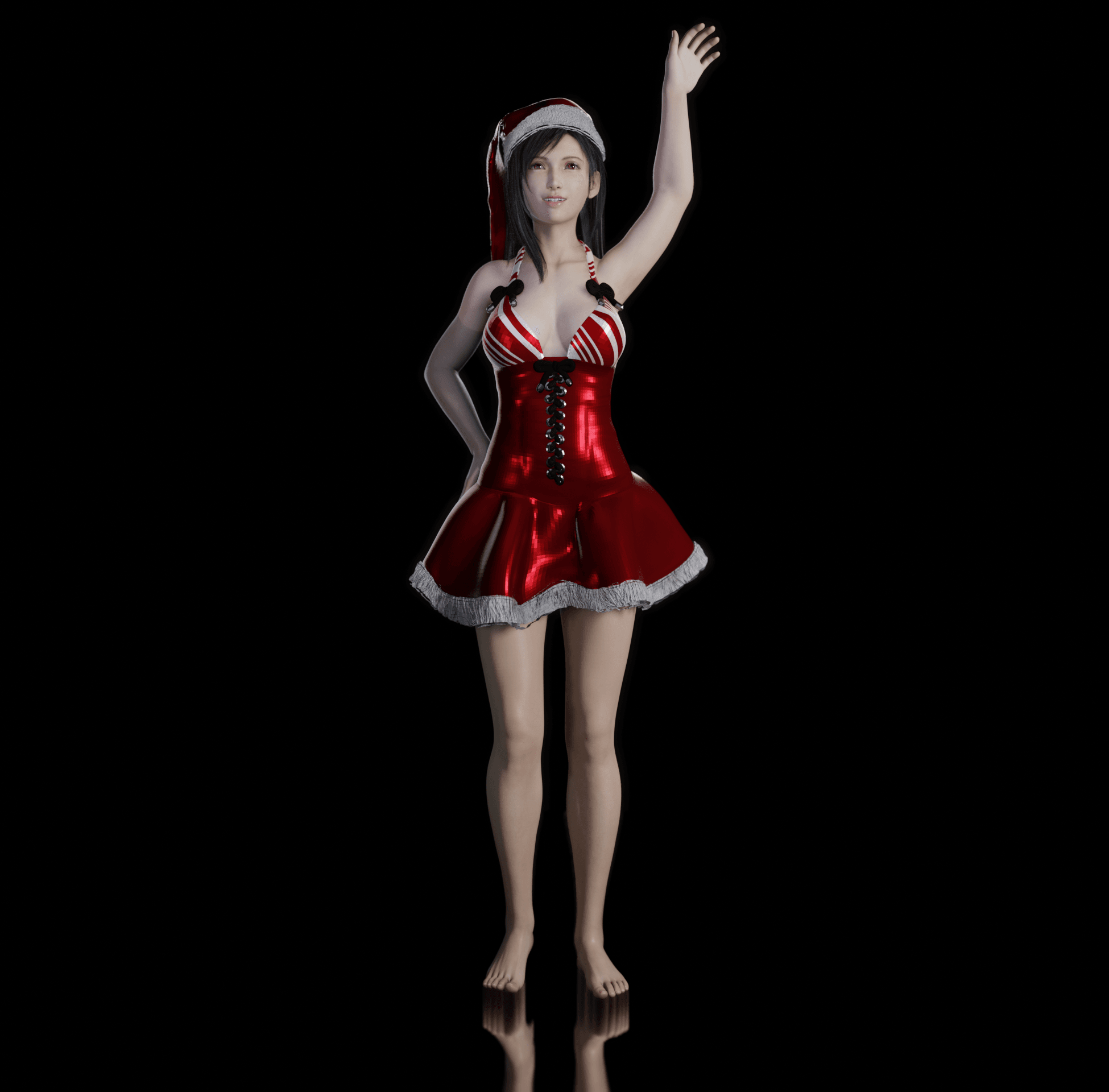 Cute Holiday Girl Tifa v2 3d model