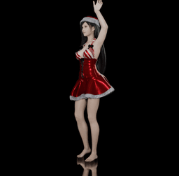 Cute Holiday Girl Tifa v2 3d model