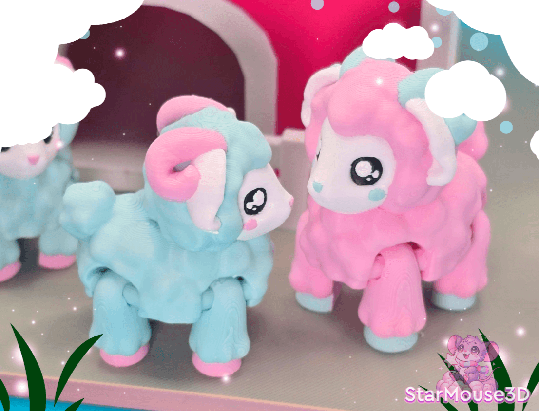 Mini Sheep and Barn Flexi Set 3d model