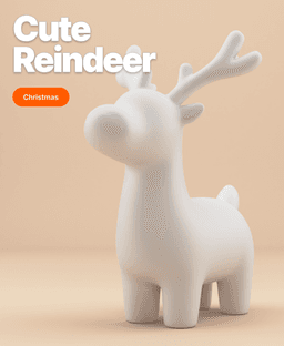Cute Minimal Reindeer – Stylized Christmas Reindeer 3d model