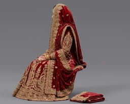 3D Digital Traditional Red Bridal Lehenga 3d model