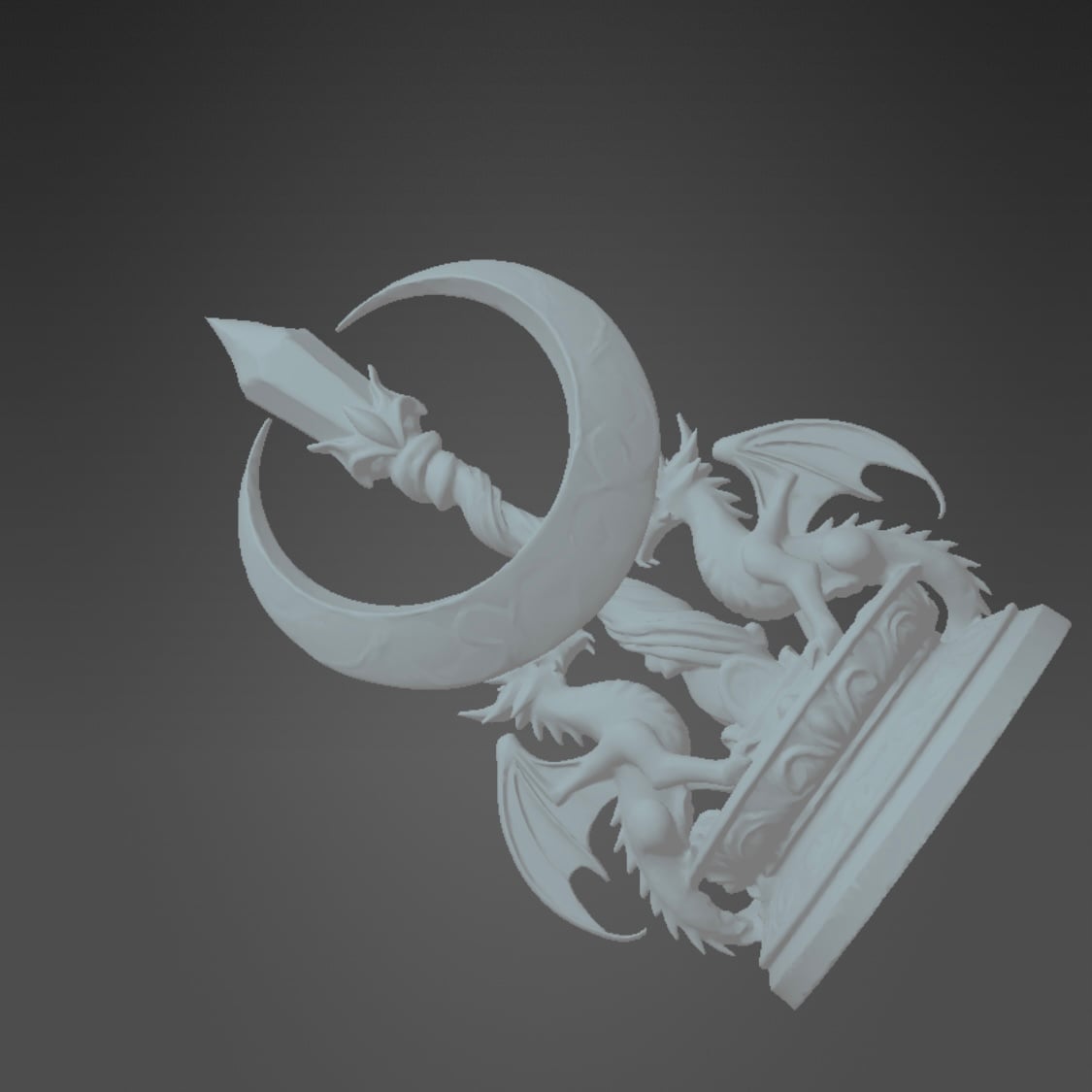 Twin Dragon Crystal 3d model
