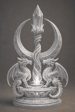 Twin Dragon Crystal 3d model
