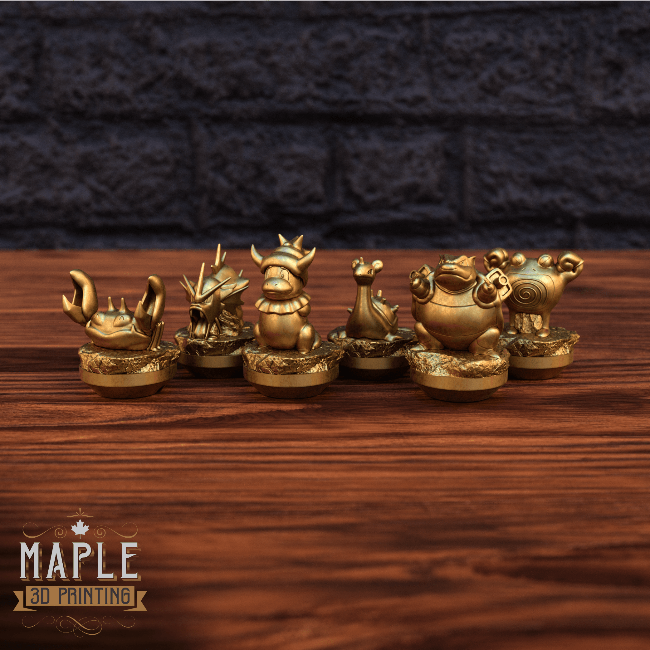Pokemon Chess Set - Customizable - Support Free 3d model