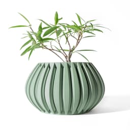 The Leno Planter Pot with Drainage Tray & Stand | Modern and Unique Home Decor for Plants 3d model