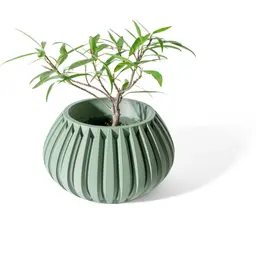 The Leno Planter Pot with Drainage Tray & Stand | Modern and Unique Home Decor for Plants 3d model