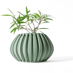 The Leno Planter Pot with Drainage Tray & Stand | Modern and Unique Home Decor for Plants 3d model