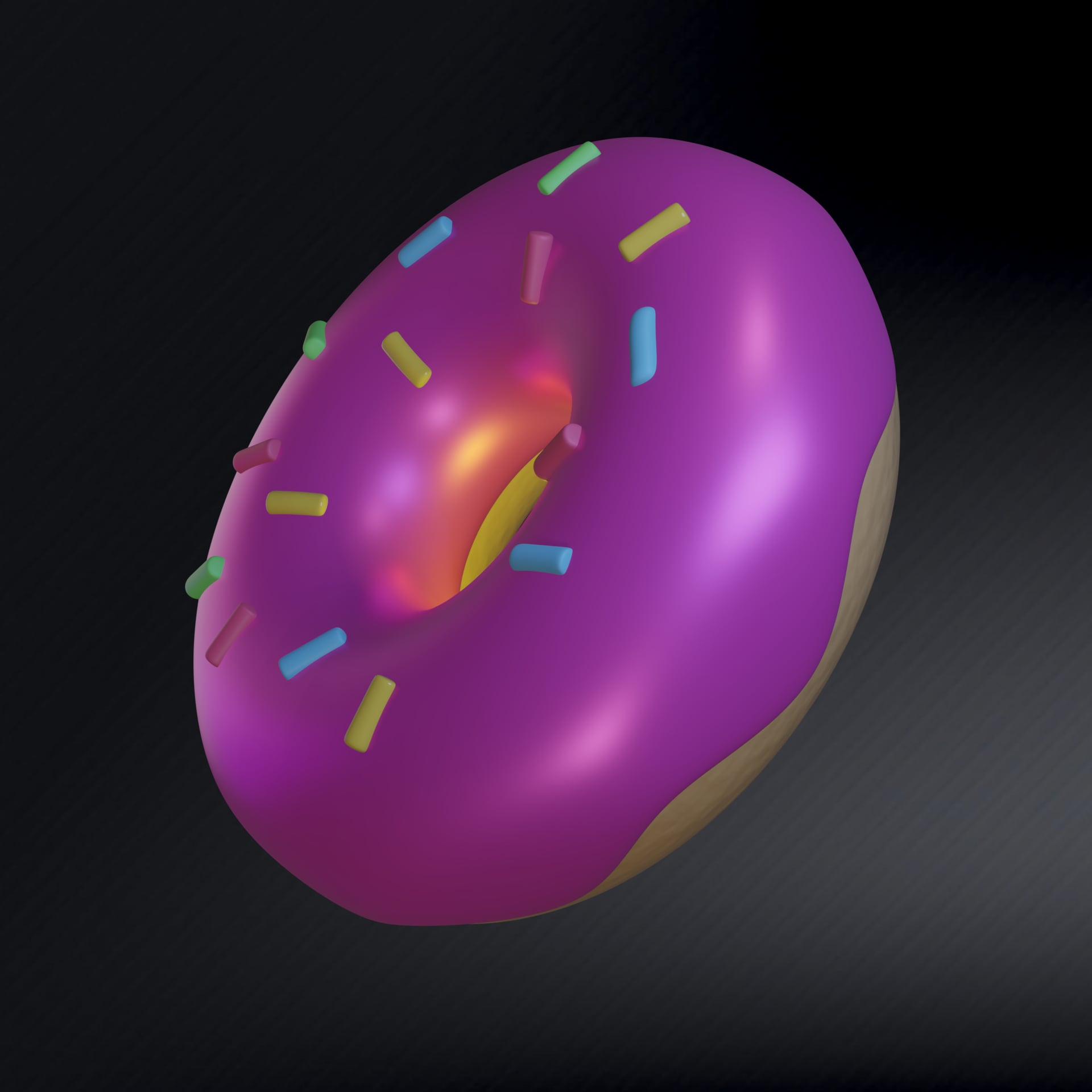 FREE The Simpsons Donut, Pinky Glazed Donut With Sprinkles 3d model