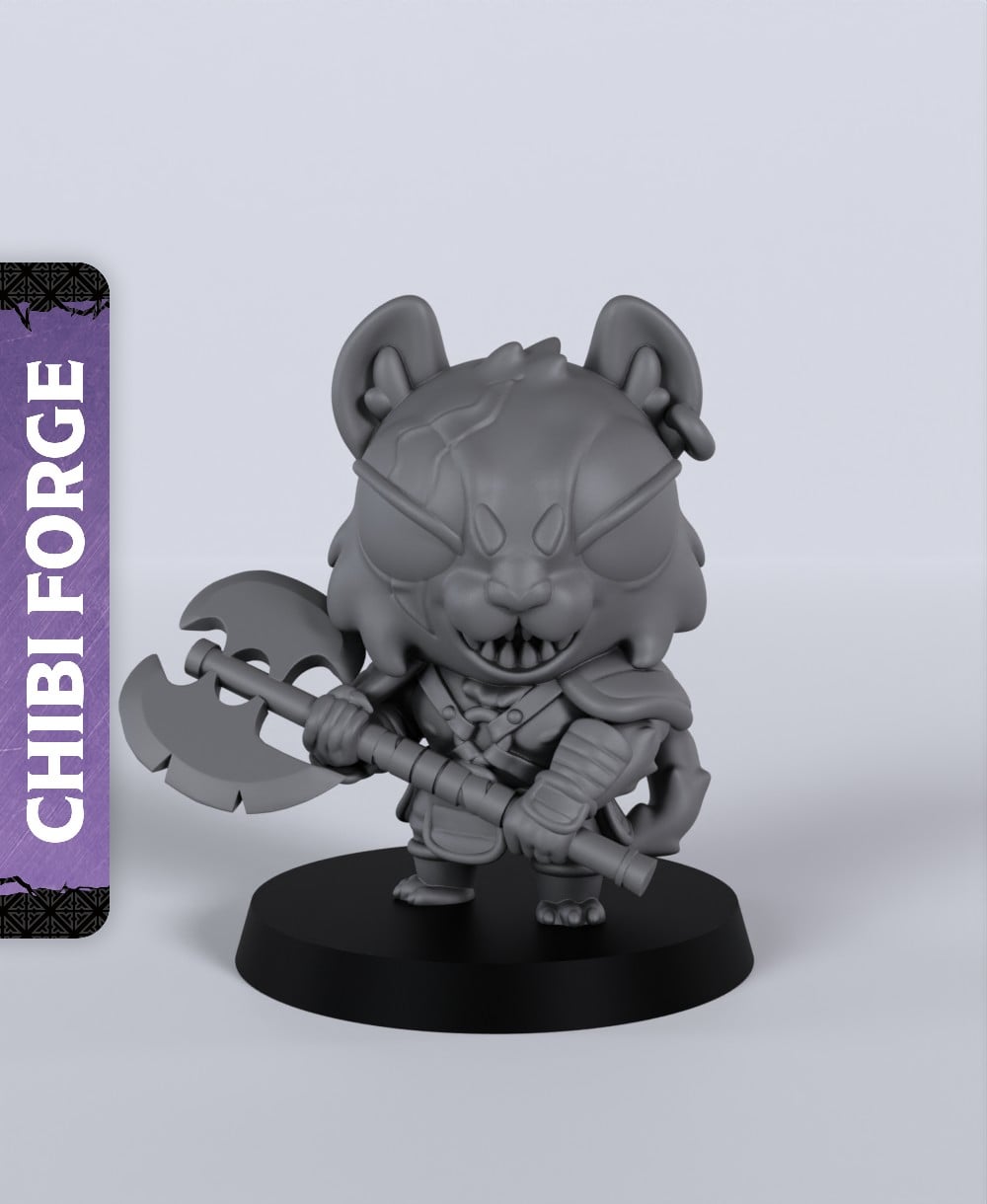 Male Catfolk Barbarian - With Free Dragon - 5e DnD Inspired for RPG and Wargamers 3d model