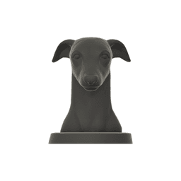 Whippet Dog Bust - 3D Printable STL 3MF File - Pet Memorial Statue - Dog Model Download 3d model