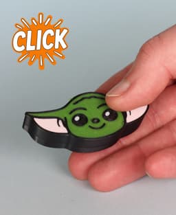 Baby Yoda Fidget Clicker – A Galactic Fidget Friend - Keychain 3d model