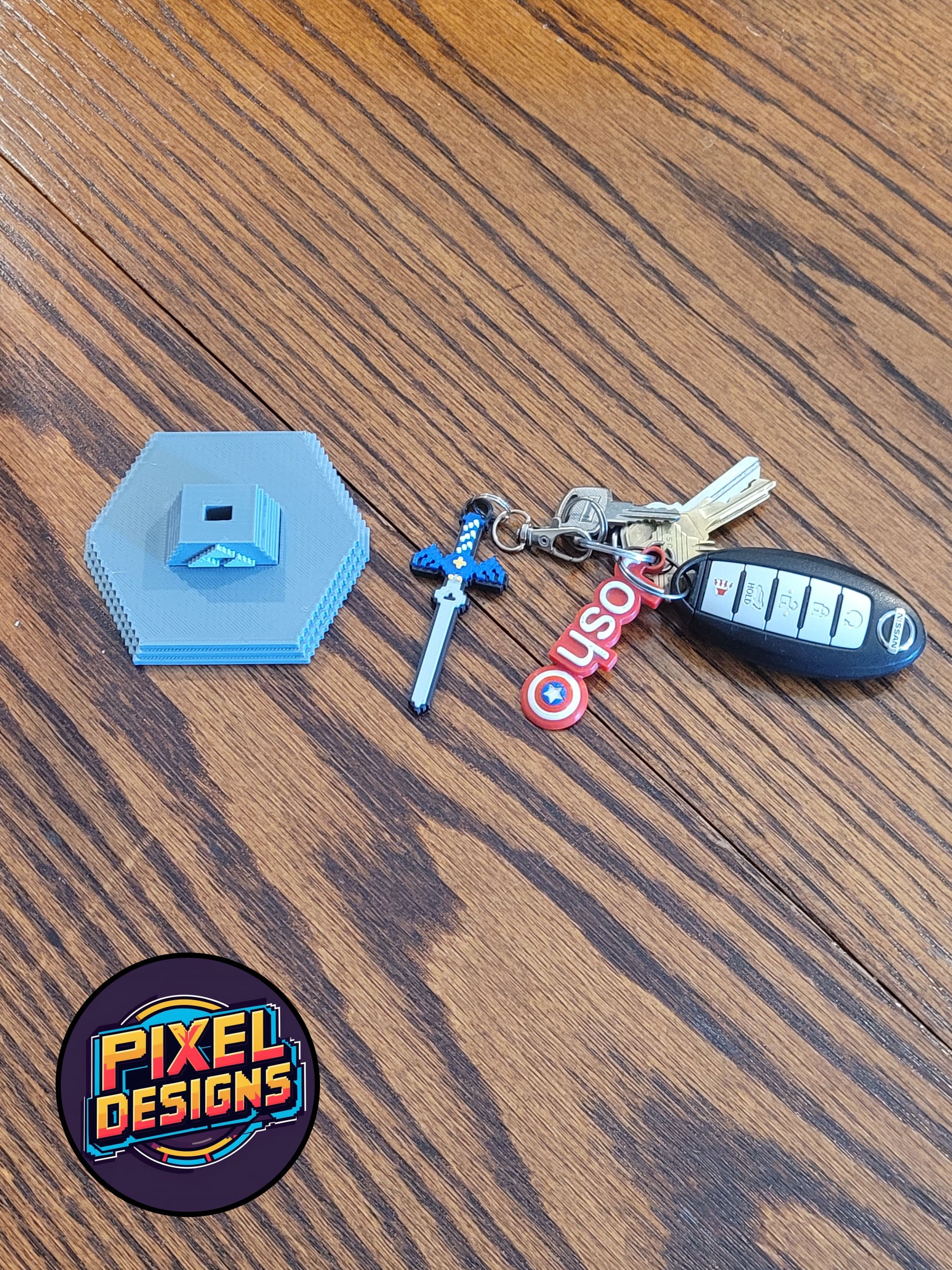Master Sword in Stone with Keychain 3d model