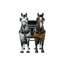 Victorian Horse Carriage with Dual Horses 3d model