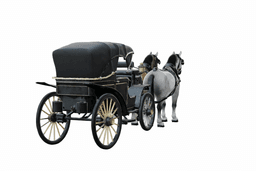 Victorian Horse Carriage with Dual Horses 3d model