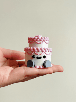 Cute Articulated & Clicker Wedding Cake | No AMS | Print-in-place | Support-free 3d model