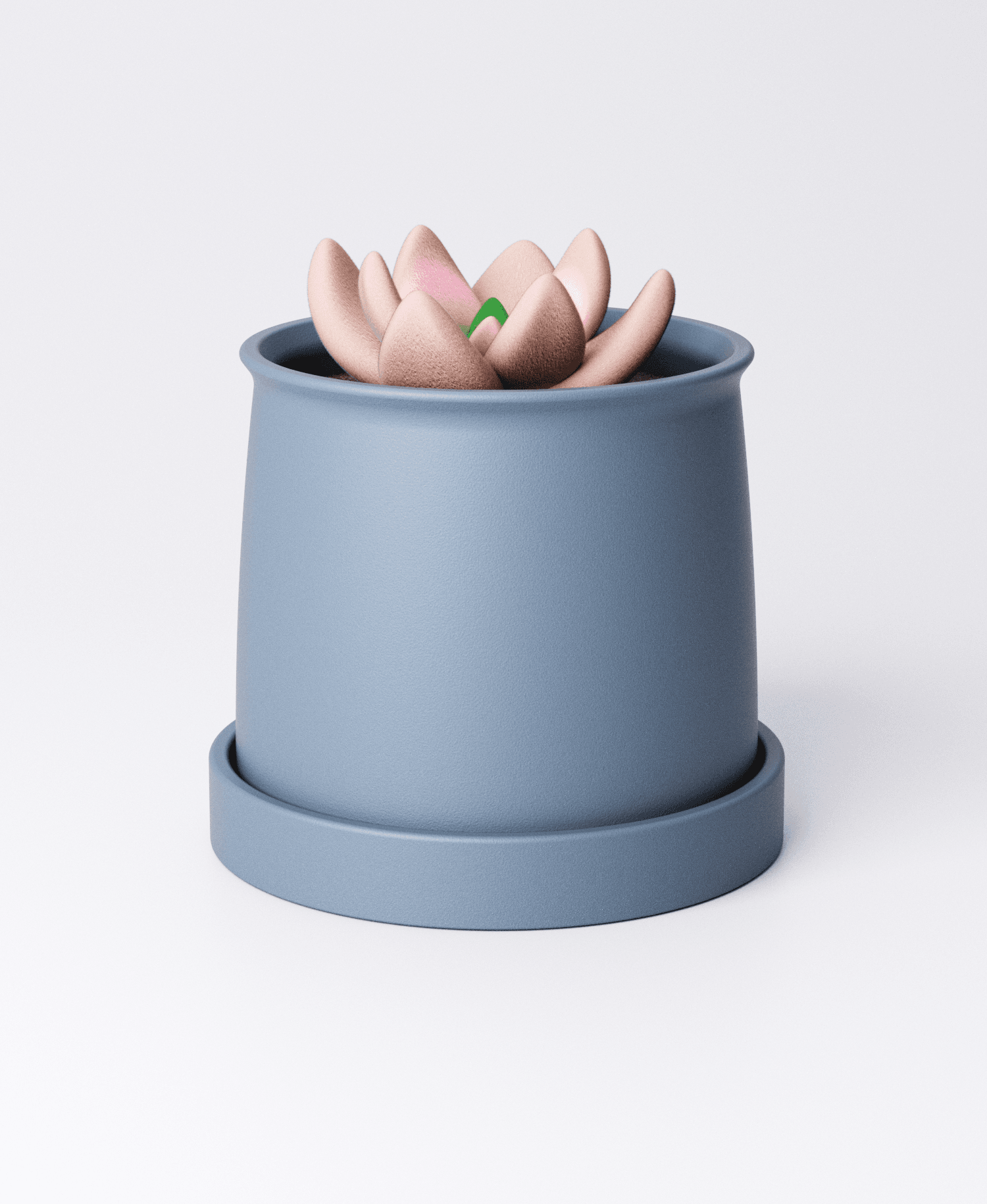 Small Curved Planter with Drip Tray 3d model