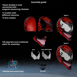 Carnage Mask 3D Printer STL file 3d model