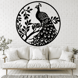 Peacock 2D Wall Art/Window Art - Digital STL & SVG Files for 3D Printing and Laser Cutting 3d model